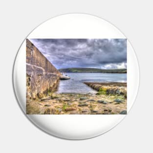 Moored dinghy, Houbie Beach, Fetlar Pin