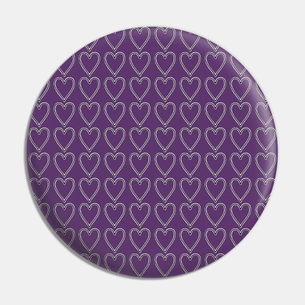 Heart Line Pattern Valentines Day Pin by ellenhenryart