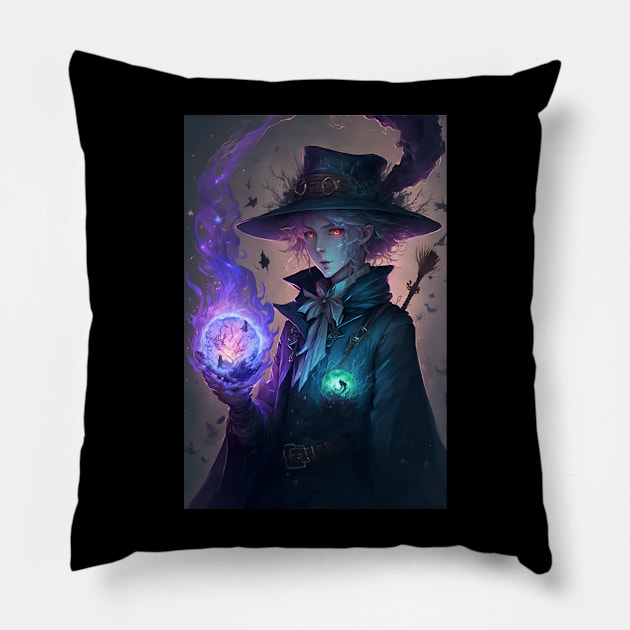 Anime Evil Witch Bounty Hunter with Magic Ball Pillow by Bubblebug