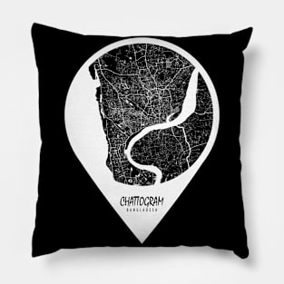 Chattogram, Bangladesh City Map - Travel Pin Pillow