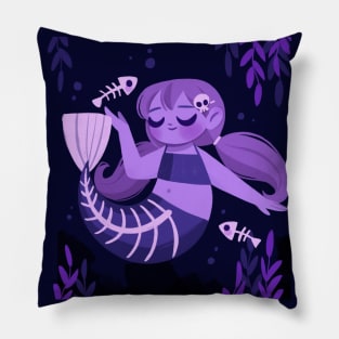 Skeleton Mermaid Pillow