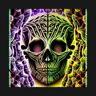 Trippy Psychedelic Patterns Skull 14 T-Shirt