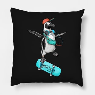 Gnarly Skater Penguin Pillow