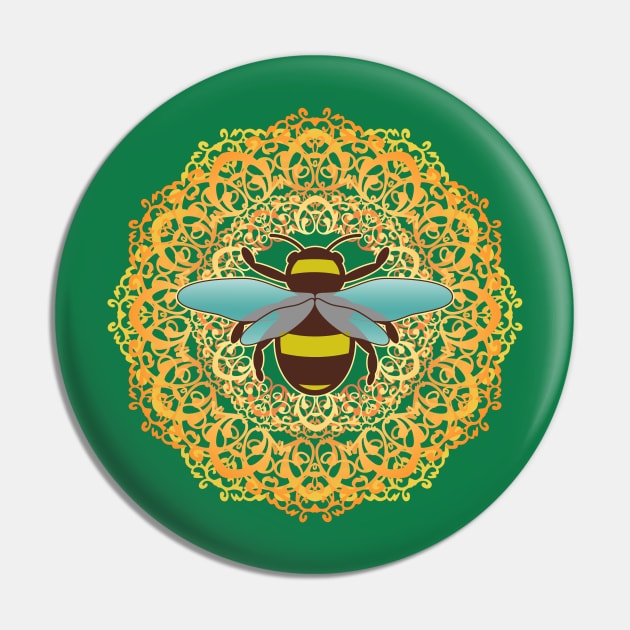 Honey Bee on abstract flower Pin by BeyondGraphic