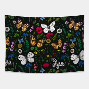 Wild flowers and butterflies Tapestry