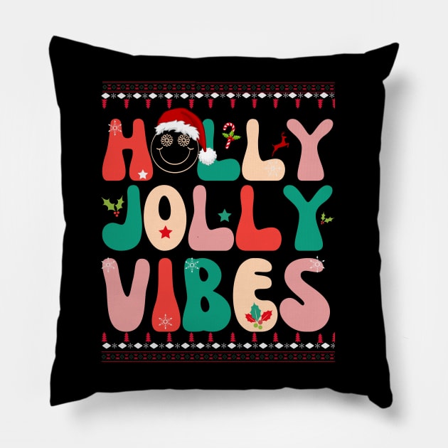 Holly Jolly Vibes Pillow by Bestworker