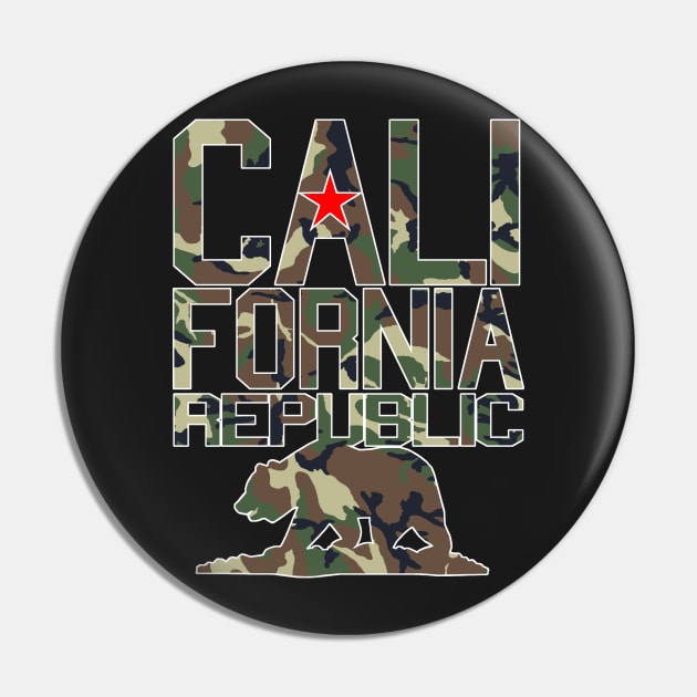 California Republic (camo bear style) Pin by robotface