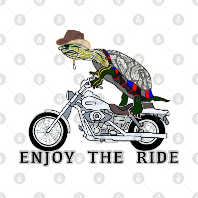 Enjoy the Ride, Turtle on Motorcycle by cfmacomber