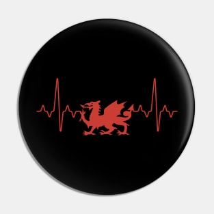 Welsh Dragon Heartbeat Pin