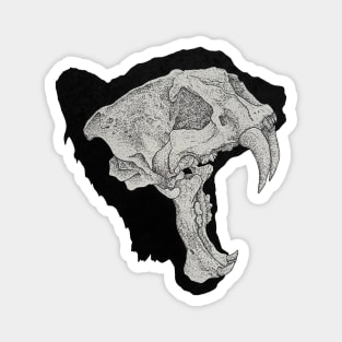 Dotwork Tiger Skull Art Print Magnet