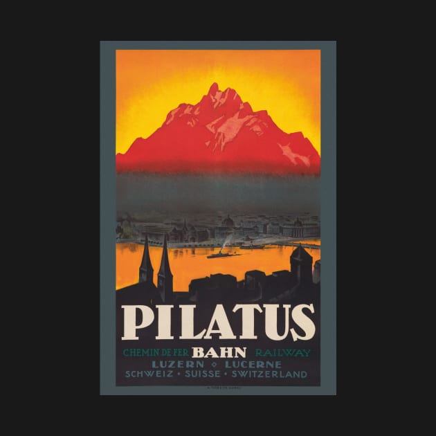 Pilatus Bahn Switzerland Vintage Poster 1910 by vintagetreasure