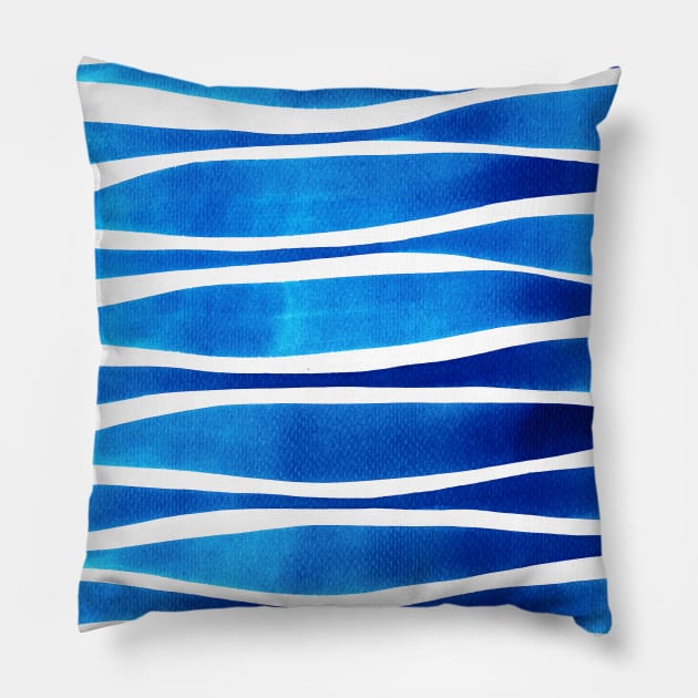 Blue Brushstrokes Pillow by illucalliart