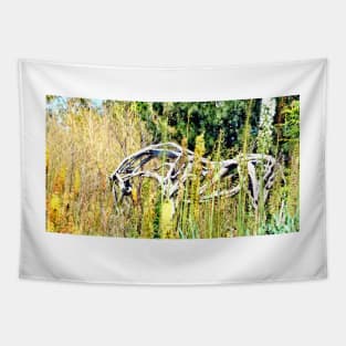 Grazing Wooden Horse Tapestry