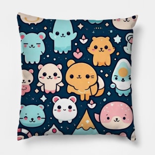 Cute colorful animals kittens cute pattern gift ideas Pillow