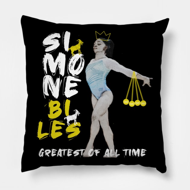 Simone Biles G O A T Pillow by GymFan