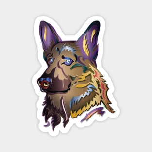 Colorful German Shepherd Dog Magnet