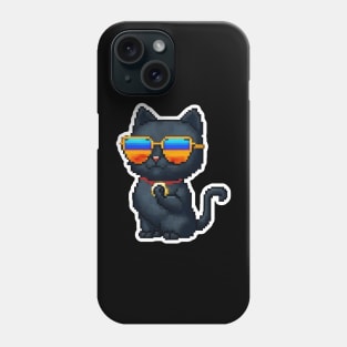 Cool Black Cat Wearing Sunglasses in Summer Holiday Phone Case