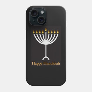 Happy Hanukkah greeting with Menorah illustration Phone Case