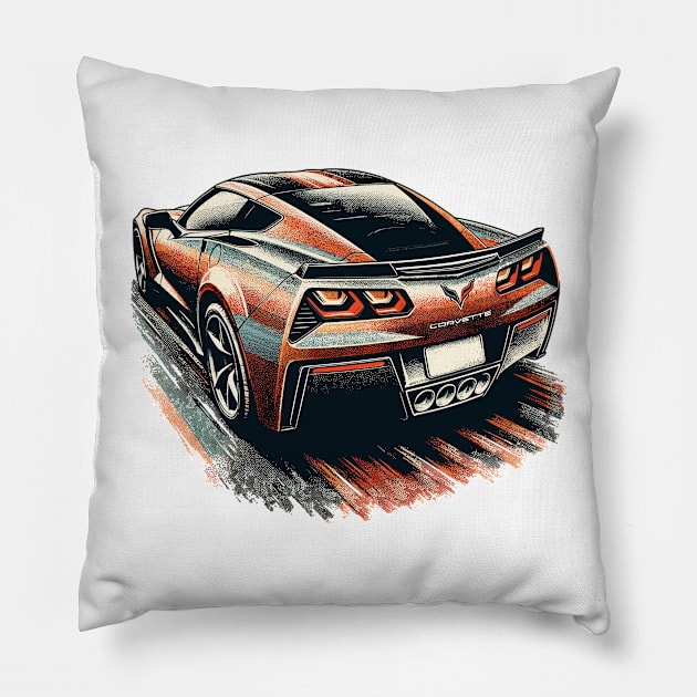 Chevrolet Corvette Pillow by Vehicles-Art