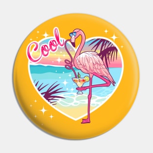 cool flamingo drinks margarita sunset landscape Pin