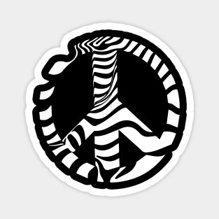 Peace Symbol with Striking Op Art Patterns Magnet