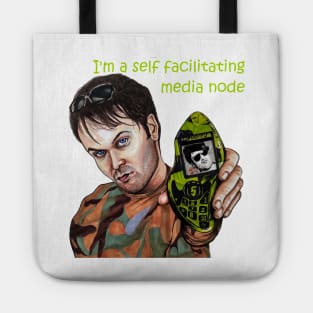 Nathan Barley fan art - "self facilitating media node" Tote