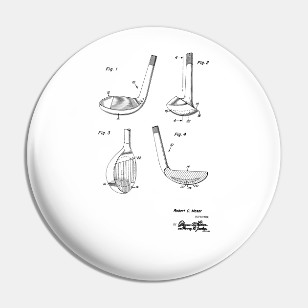 Golf Club Vintage Patent Hand Drawing Golf Pin TeePublic