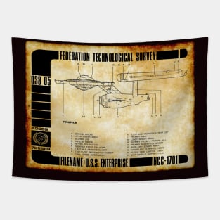 Parchment Showing Original Series Star Ship Tapestry