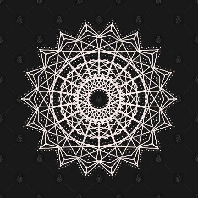 New White Mandala Pattern Design by TANSHAMAYA