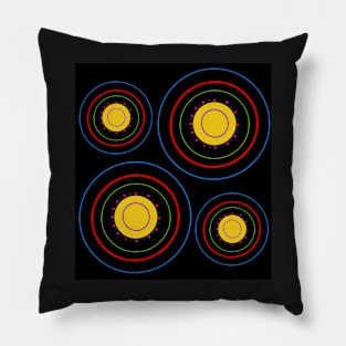 Pattern of red, blue, yellow, purple and black colors Pillow