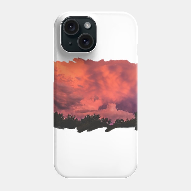 Pink Sunset above the trees Phone Case by Simm Thomas