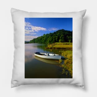 Boat Moored at Cotehelle Quay Pillow