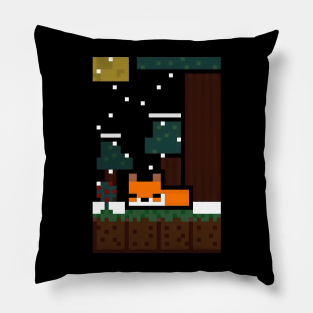 Pixel Fox Pillow by puffstuff