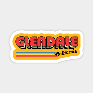 Glendale, CA \/\/\/\ Retro Typography Design Magnet