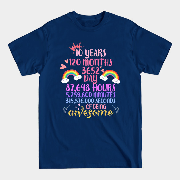 Disover 10 Years Old 10th Birthday Vintage Retro T Shirt 120 Months T-Shirt - 10 Years Old 10th Birthday Vintage Retr - T-Shirt