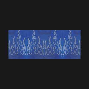 Blue SIlver Flames T-Shirt