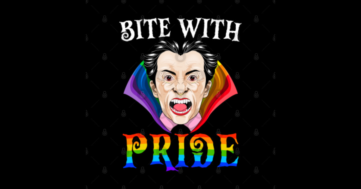 Bite With Pride Vampire Dracula Gay Pride Lgbt Halloween Gay Dracula 