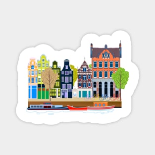 sticker, Amsterdam Grachtenhuizen,holland,nederland,netherlands,canal,grachtenhuizen,grachtenhuis,canal houses Magnet