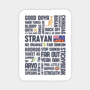 Australian slang - Strayan - Fair dinkum - Aussie sayings Magnet