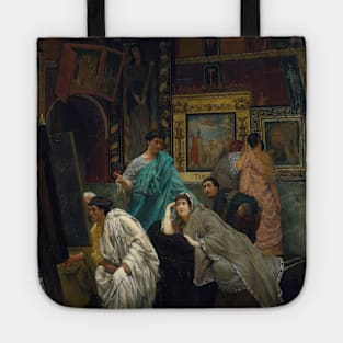 The Collector Of Pictures At The Time Of Augustus by Lawrence Alma-Tadema Tote