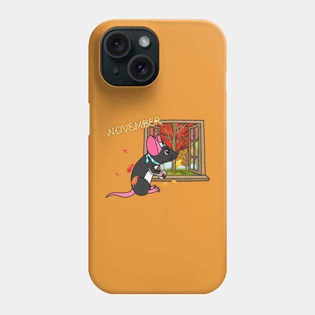 November Rat Phone Case by Rad Rat Studios