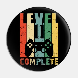 Vintage 11th Wedding Anniversary Level 11 Complete Video Gamer Birthday Gift Ideas Pin