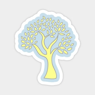 yellow bright bold tree Magnet