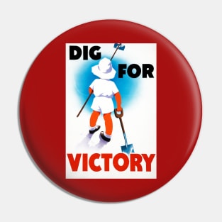 Dig For Victory Propaganda Print With Child and Shovels Pin