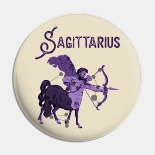 Sagittarius ))(( Astrological Sign Zodiac Constellation Design Pin