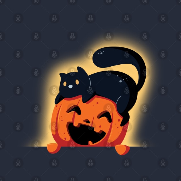 Cute Cat Jack O'Lantern Happy Halloween by skinnyrepublic