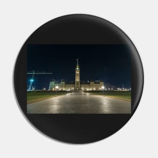 Canada's Parliament Buildings at night Pin