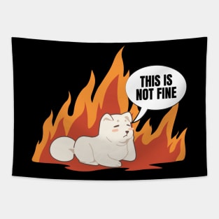 This Is Not Fine Dog in Burning Building New Take Funny Design Tapestry