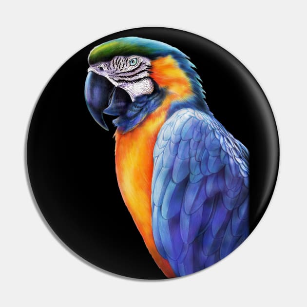 Macaw Pin by Tim Jeffs Art