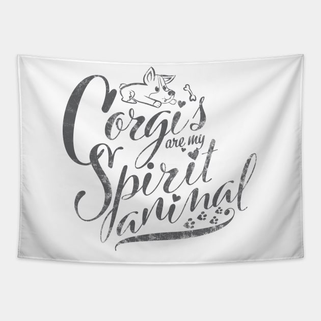 Corgis are My Spirit Animal Tapestry by DoodleHeadDee